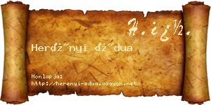 Herényi Édua névjegykártya